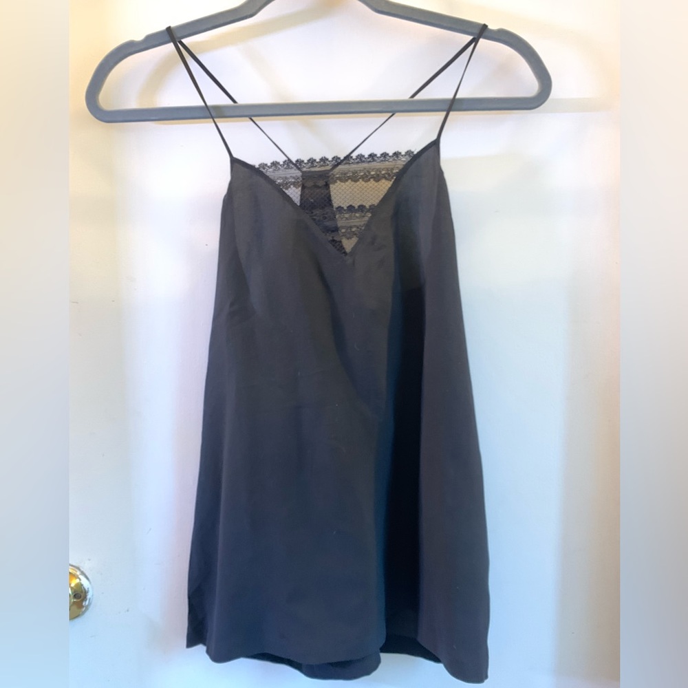 Silk Madewell tank with lace detail